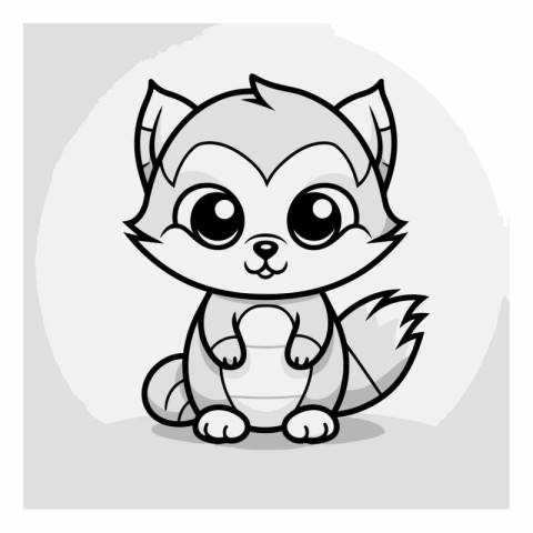 Cute cartoon fox isolated on a white background.