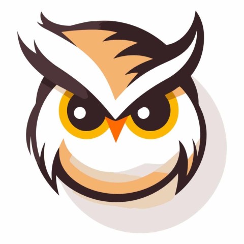 Owl head icon. Cartoon illustration of owl head vector icon for