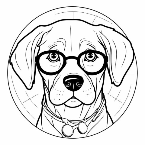 Labrador Retriever with glasses for your design