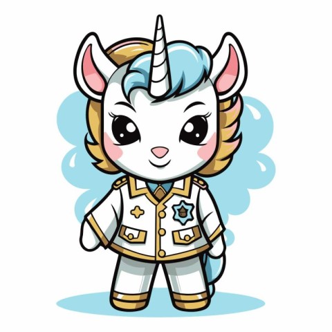 Cute Unicorn Cartoon Mascot Character Vector Illustration Design