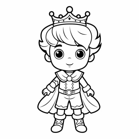 Coloring Page Outline Of cartoon prince. Coloring book for kids