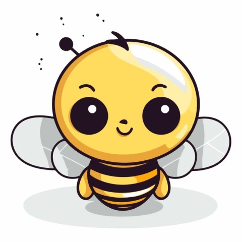 Cute cartoon bee isolated on a white background.