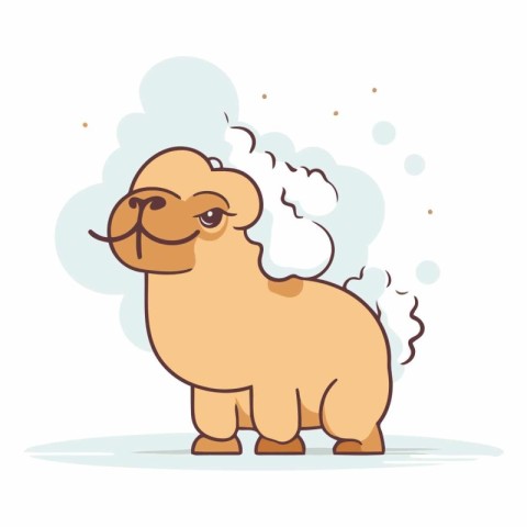 Cute cartoon sheep isolated on a white background.