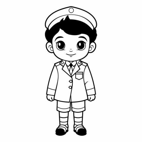 cute little boy with pilot uniform vector illustration graphic d