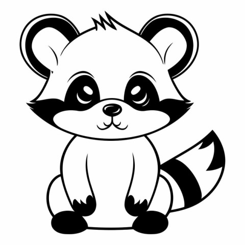 cute raccoon animal cartoon vector illustration graphic design v