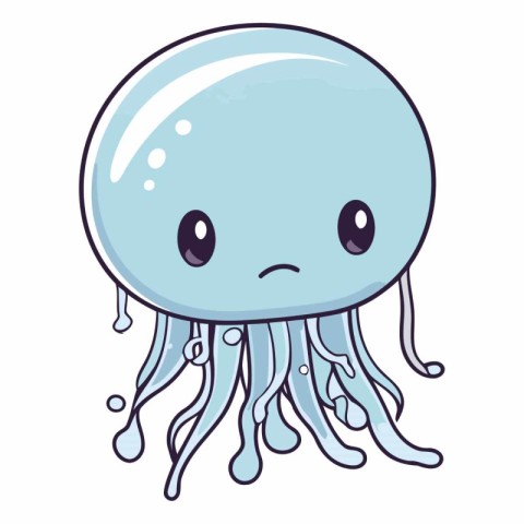 cute jellyfish kawaii character vector illustration designicon v