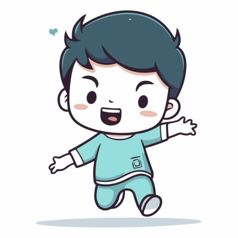 Cute Boy Running - Cartoon Character Vector IllustrationÃ¯Â»