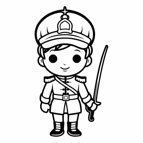 Coloring book for children: Pirate boy with a sword in his hand