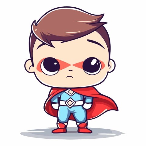 Superhero Boy Cartoon Mascot Character Vector Illustration Desig