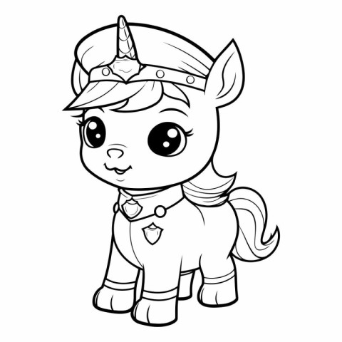 Coloring Page Outline of a Cute Unicorn for Coloring Book