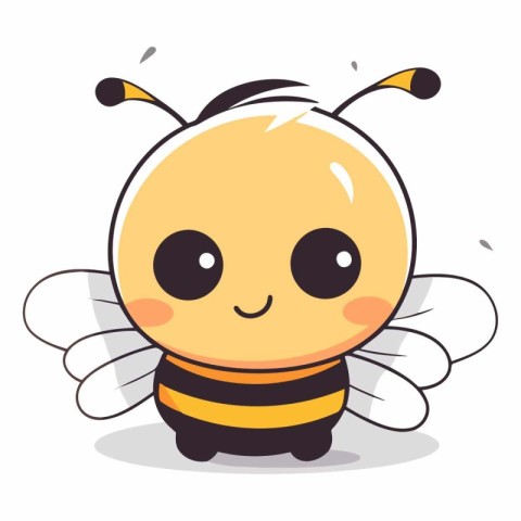 Cute cartoon bee isolated on a white background.