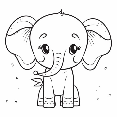 Coloring book for children: cute elephant on a white background.