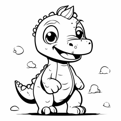 Cute Dinosaur Cartoon Mascot Character Illustration Isolated on