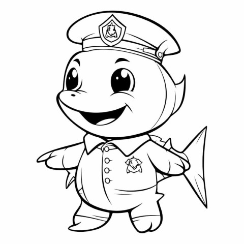 Illustration of a Cute Little Cartoon Policeman Character - Colo