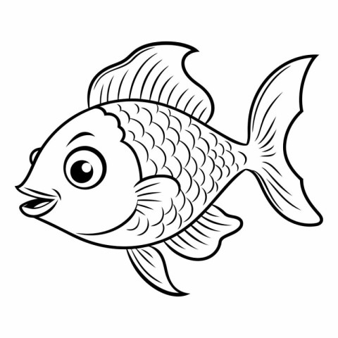 Fish icon. Outline illustration of fish vector icon for web desi