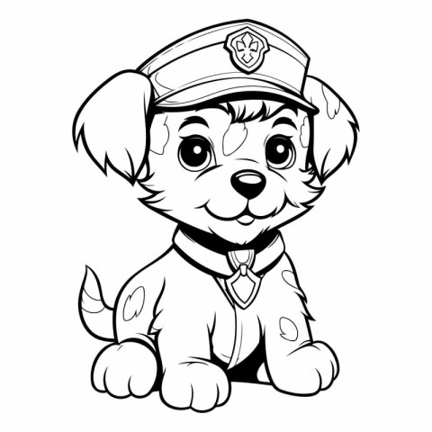 Puppy in the uniform of the police.