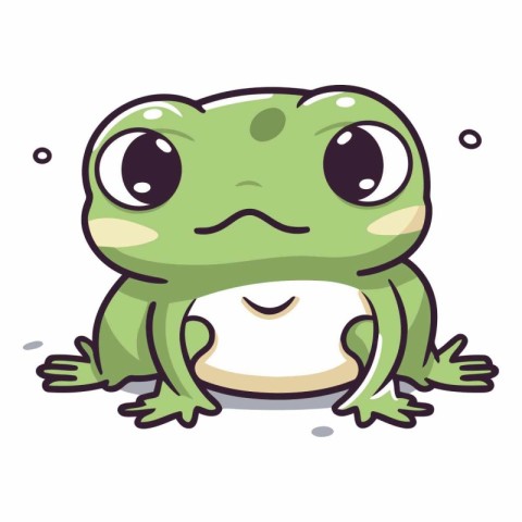 Cute cartoon frog isolated on a white background.