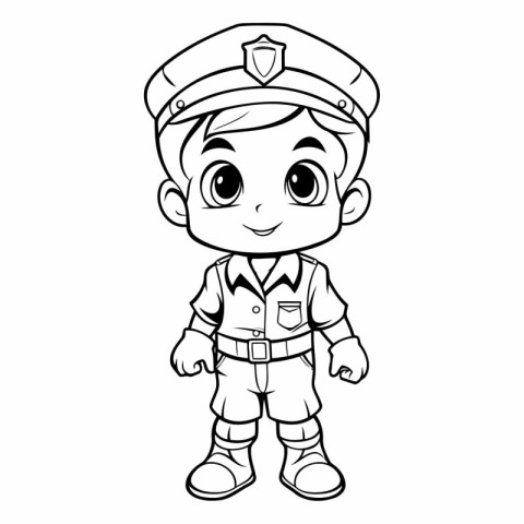 Coloring Page Outline Of Cartoon Police Officer or Policeman Cha