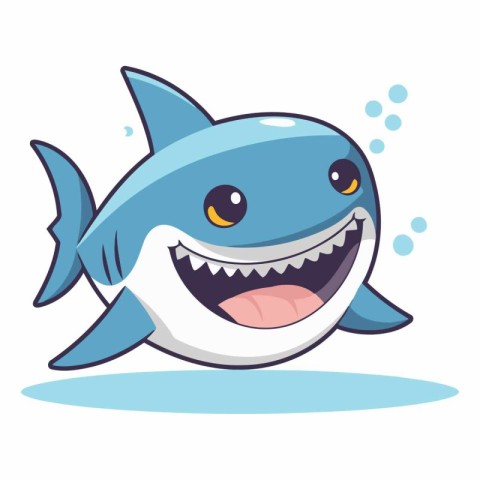 cute shark cartoon icon vector illustration graphic design in ep