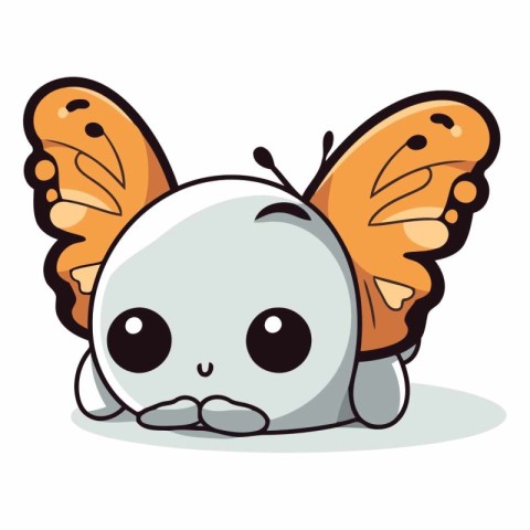 Butterfly cartoon character design. Cute butterfly vector illust