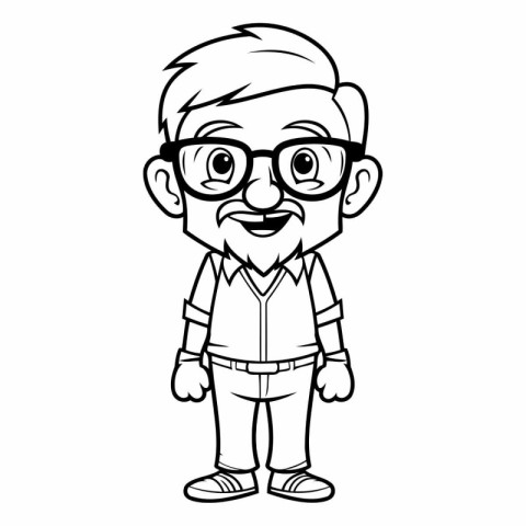 Grandfather Cartoon Mascot Character Vector Illustration. EPS10