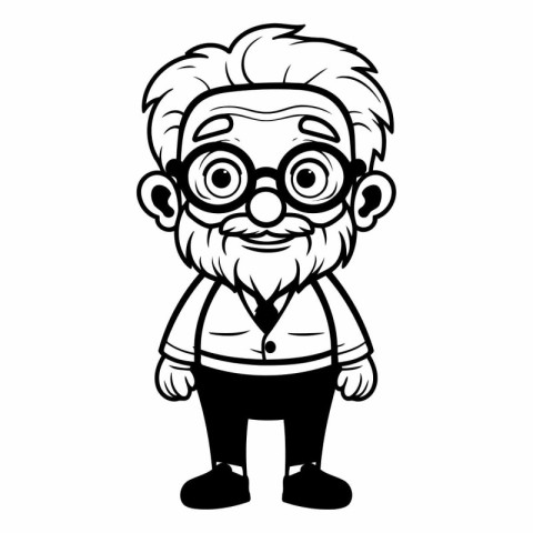 Old man with glasses and beard of a grandfather.