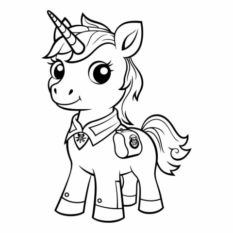 Coloring book for children: Unicorn. Cartoon style.