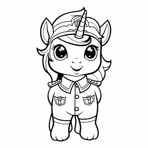 Coloring book for children: Cute unicorn.