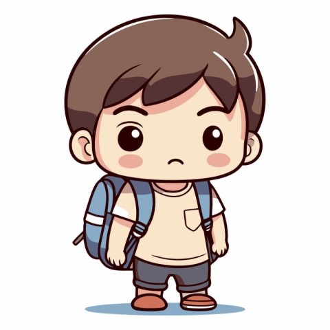 Boy with backpack - Cute cartoon boy with backpack.