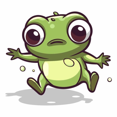 Cute cartoon frog isolated on a white background.