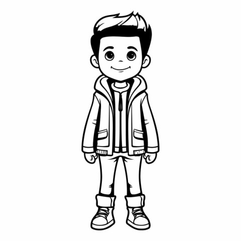 cute little boy cartoon vector illustration graphic design vecto