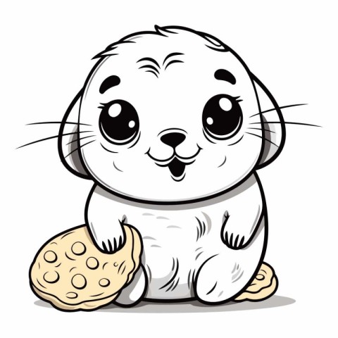 Illustration of a Cute Puppy with Cookies on a White Background