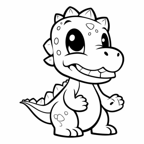 Cute Dinosaur Cartoon Mascot Character Illustration Isolated on