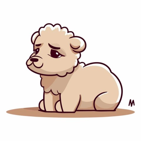 Cute cartoon chow-chow dog.