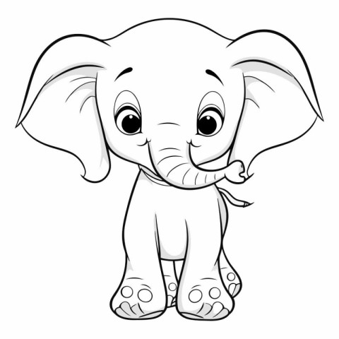 Cute baby elephant on a white background. eps