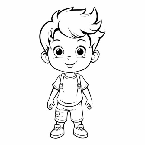 Vector illustration of Cute little boy on white background for c