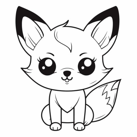 Cute cartoon fox isolated on a white background.