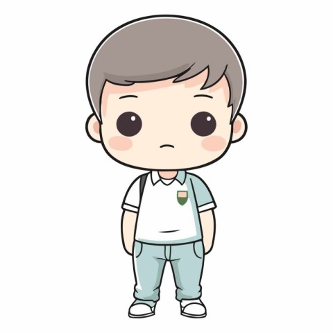 cute little boy with casual clothes vector illustration design v