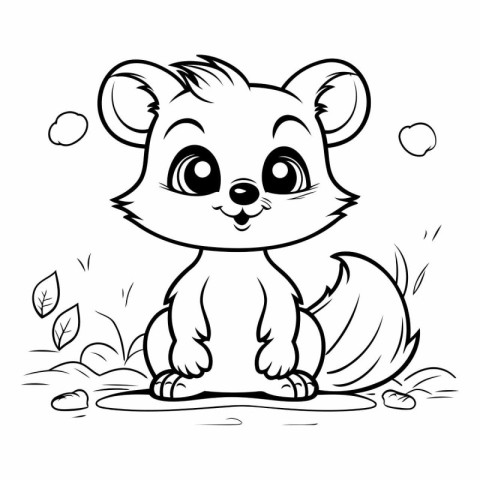 Cute cartoon hamster. Coloring book for children.