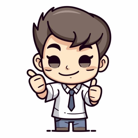 Thumbs Up - School Boy Cartoon Vector IllustrationÃ¯Â»Â¿