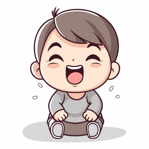 Laughing Boy - Cute Kid Vector IllustrationÃ¯Â»Â¿