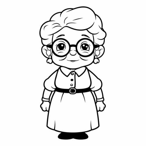 Grandmother Cartoon Mascot Character Vector Illustration for Col