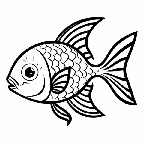 Fish icon. Outline illustration of fish vector icon for web desi