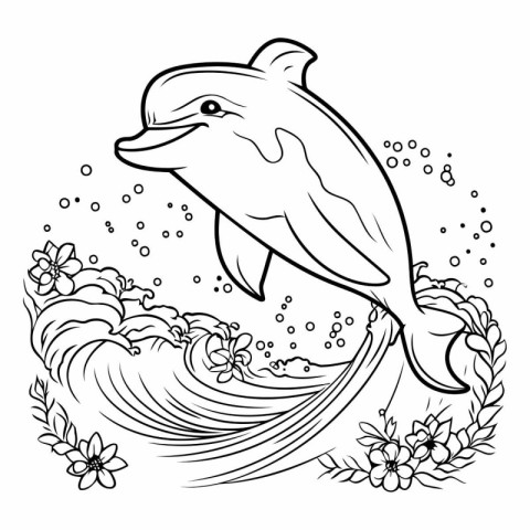 Coloring book for adult and older children. Coloring page with d