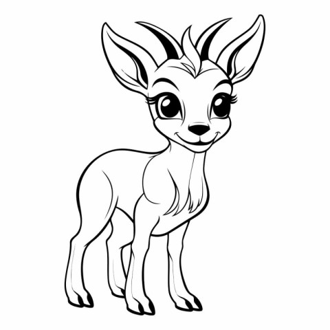 Vector image of a deer isolated on a white background. Cartoon s