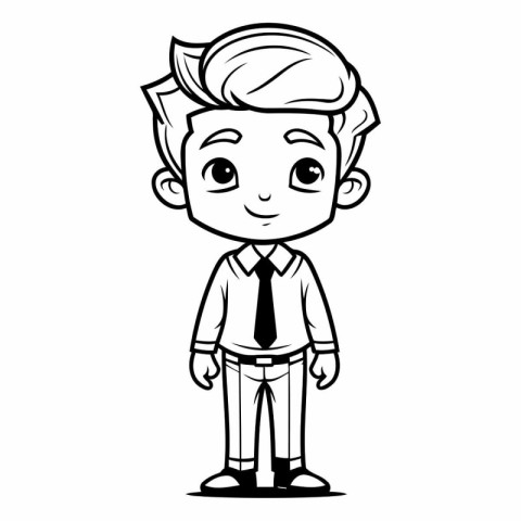 Cute Businessman Cartoon Mascot Character Vector Illustration.