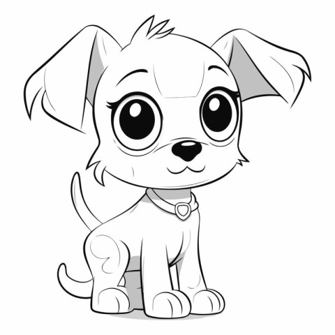 Cute little dog with big eyes for your design