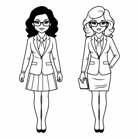 Businesswoman cartoon with briefcase and glasses design. Woman b