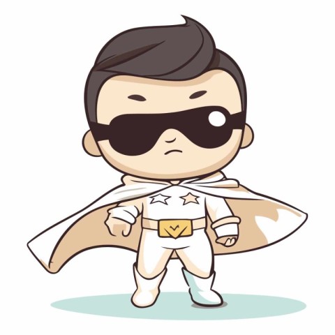 Superhero Boy Cartoon Mascot Character Vector Illustration Desig