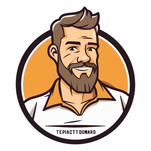 Vector illustration of a man with beard and mustache wearing foo